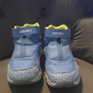 And1 Sky Blue Sneakers with Neon Highlights